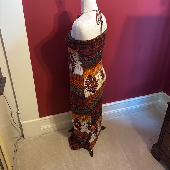 Vintage wet seal maxi dress size large strapless tribal - Picture 9 of 12